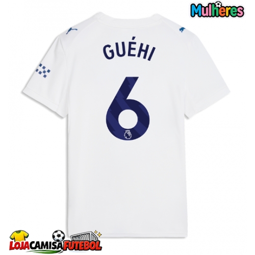 Camisa de Futebol Manchester City Marc Guehi #6 Equipamento Alternativo Mulheres 2026-27 Manga Curta